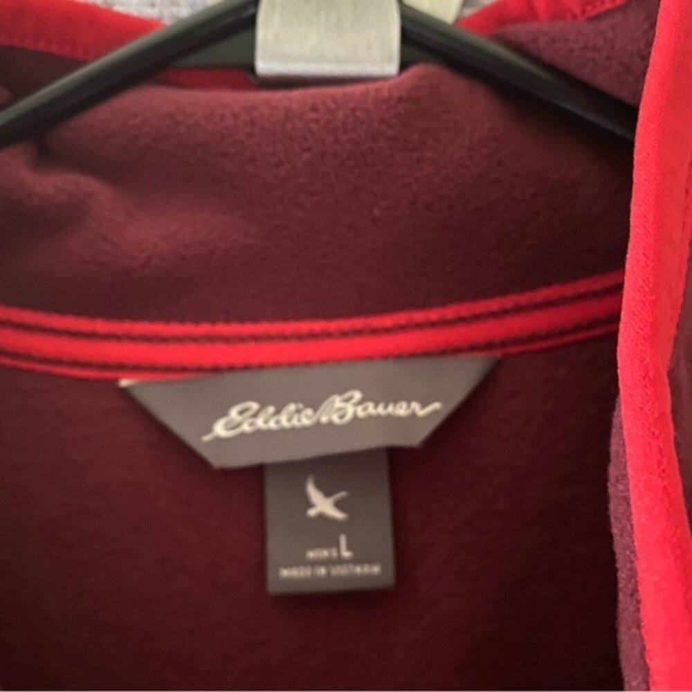 NWT Eddie Bauer Men's 1/4-Snap Long-Sleeved Quest Fleece Pullover Size L - Picture 10 of 11